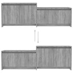 Meuble TV Gris Design Effet Chêne - 146,5 cm-Mon Meuble TV-5