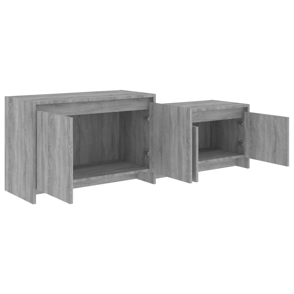Meuble TV Gris Design Effet Chêne - 146,5 cm-Mon Meuble TV-8