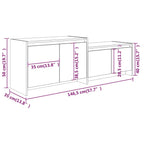 Meuble TV Gris Design Effet Chêne - 146,5 cm-Mon Meuble TV-9