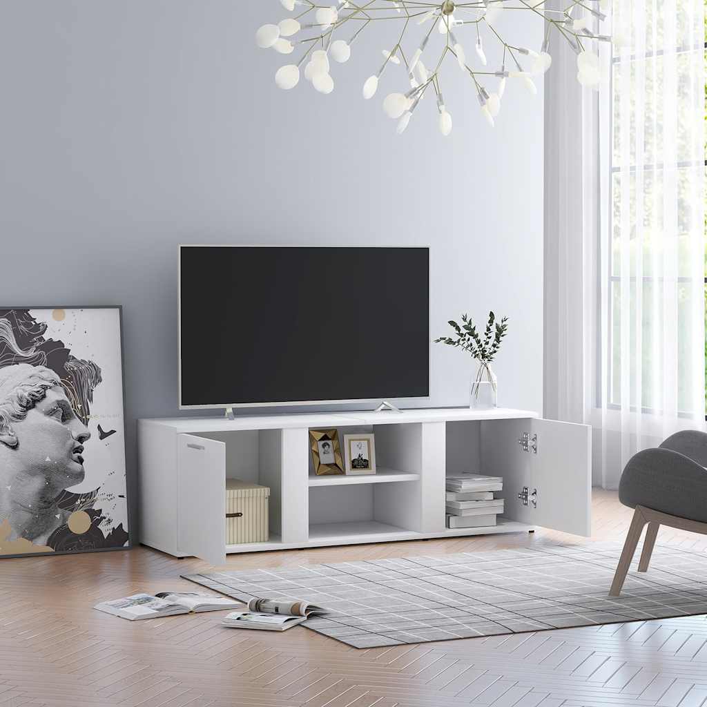 Meuble TV Gris Effet Béton - 120 cm-Mon Meuble TV-Blanc-11