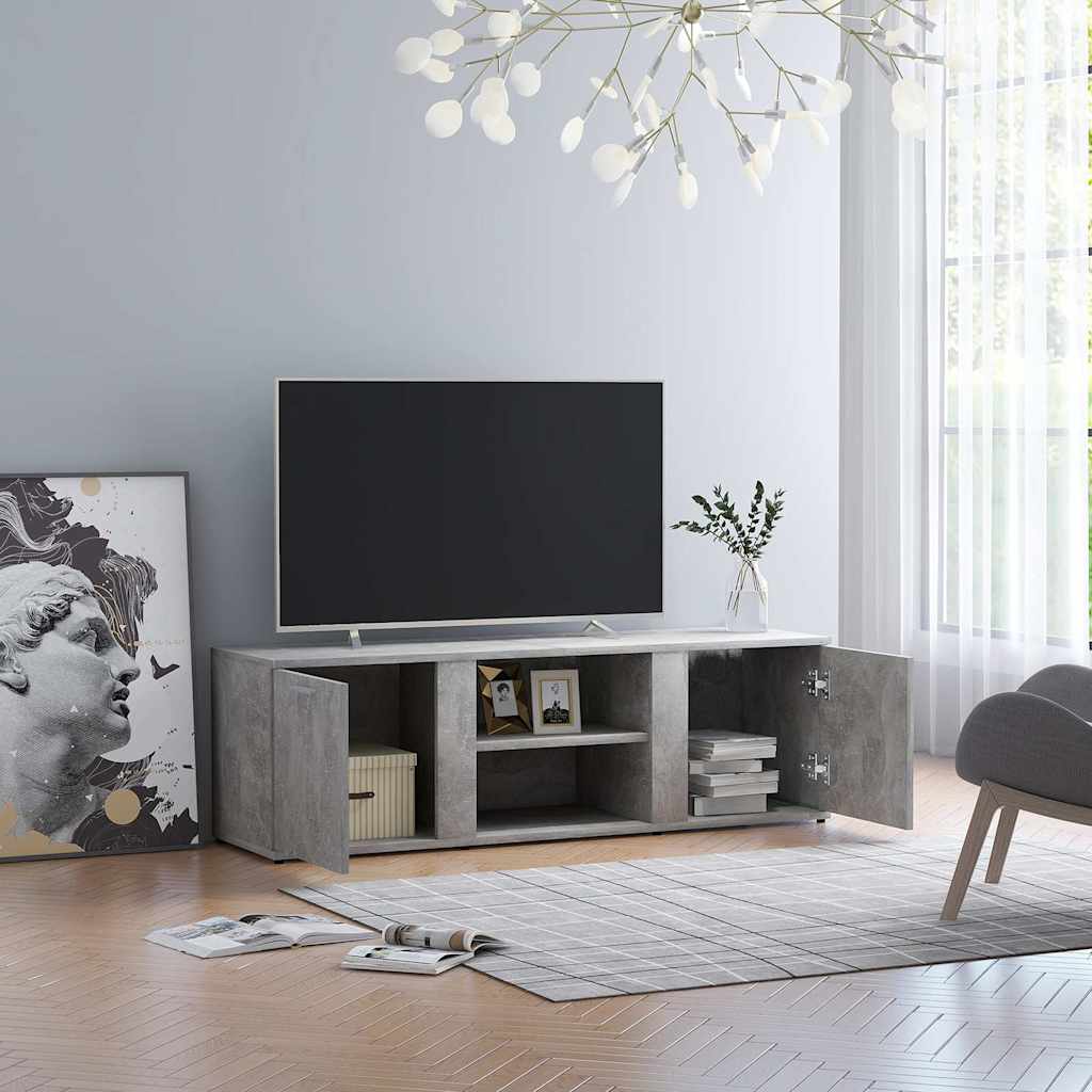 Meuble TV Gris Effet Béton - 120 cm-Mon Meuble TV-Gris béton-2