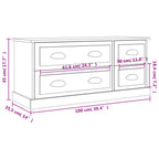Meuble TV Gris Effet Bois - 100 cm-Mon Meuble TV-Blanc-1-10