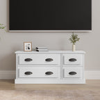 Meuble TV Gris Effet Bois - 100 cm-Mon Meuble TV-Blanc-1-12