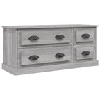 Meuble TV Gris Effet Bois - 100 cm-Mon Meuble TV-Blanc-1-2