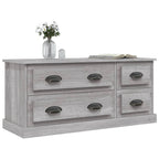 Meuble TV Gris Effet Bois - 100 cm-Mon Meuble TV-Blanc-1-4