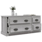 Meuble TV Gris Effet Bois - 100 cm-Mon Meuble TV-Blanc-1-5