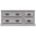Meuble TV Gris Effet Bois - 100 cm-Mon Meuble TV-Blanc-1-6