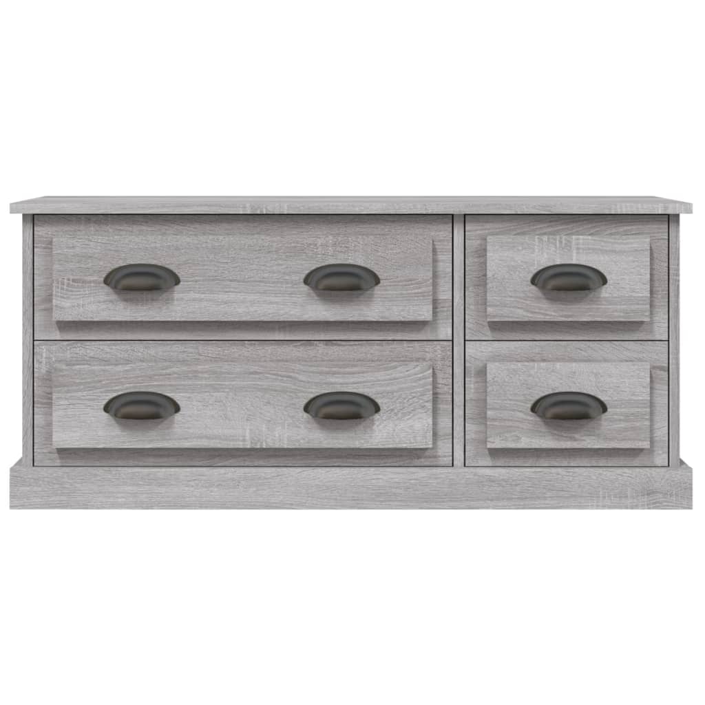 Meuble TV Gris Effet Bois - 100 cm-Mon Meuble TV-Blanc-1-6