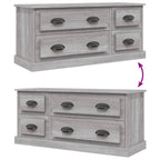 Meuble TV Gris Effet Bois - 100 cm-Mon Meuble TV-Blanc-1-8