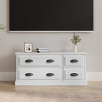 Meuble TV Gris Effet Bois - 100 cm-Mon Meuble TV-Blanc brillant-1-14