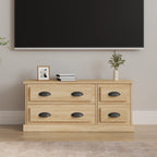 Meuble TV Gris Effet Bois - 100 cm-Mon Meuble TV-Chêne sonoma-1-11