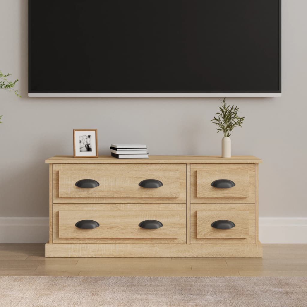Meuble TV Gris Effet Bois - 100 cm-Mon Meuble TV-Chêne sonoma-1-11