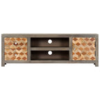 Meuble TV Gris en Bois Massif de Manguier - 120 cm-Mon Meuble TV-3