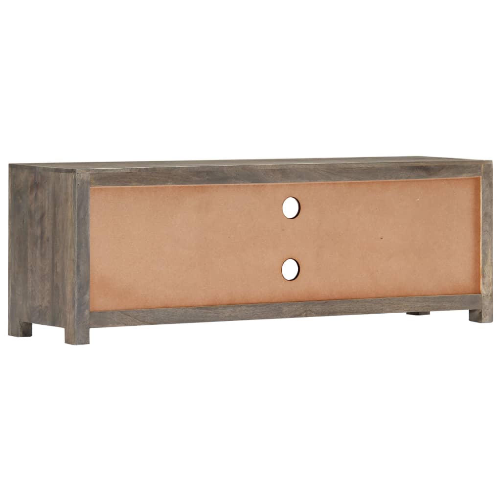 Meuble TV Gris en Bois Massif de Manguier - 120 cm-Mon Meuble TV-4
