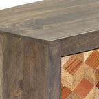 Meuble TV Gris en Bois Massif de Manguier - 120 cm-Mon Meuble TV-5