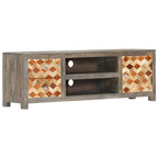 Meuble TV Gris en Bois Massif de Manguier - 120 cm-Mon Meuble TV-9