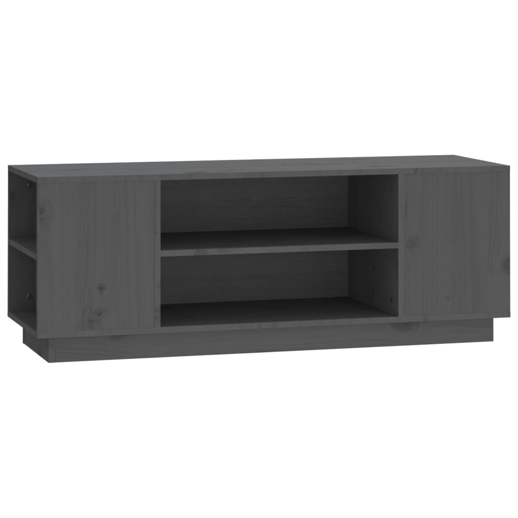 Meuble TV Gris en Pin Massif - 110 cm-Mon Meuble TV-Gris-1