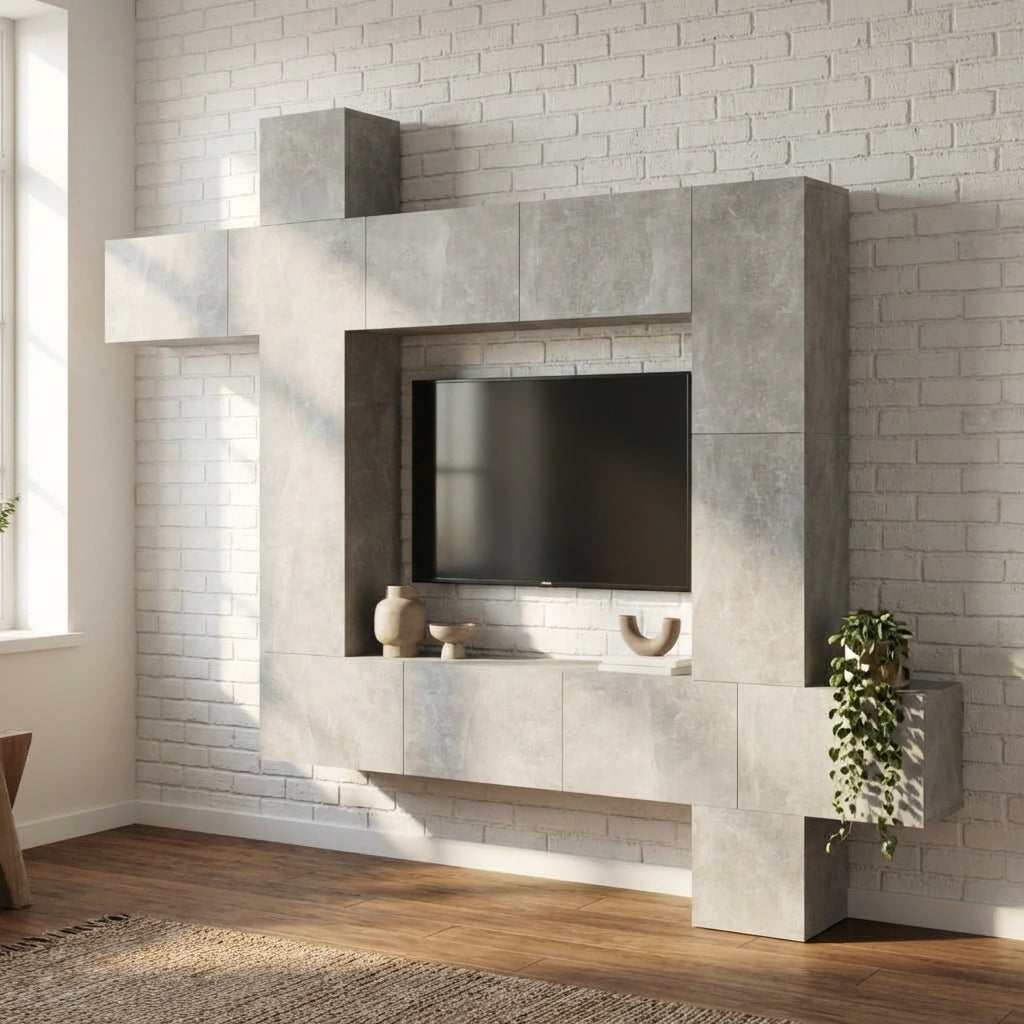 meuble-tv-gris-et-blanc-effet-beton-9-pieces-decor