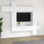 Meuble TV Gris et Blanc Effet Béton - 9 Pièces-Mon Meuble TV-Blanc-1-7