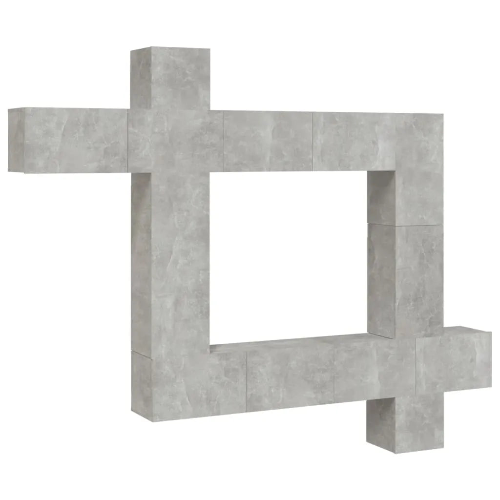 Meuble TV Gris et Blanc Effet Béton - 9 Pièces-Mon Meuble TV-Gris béton-1-2