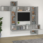Meuble TV Gris et Blanc Effet Béton - 9 Pièces-Mon Meuble TV-Gris béton-1-3