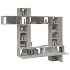 Meuble TV Gris et Blanc Effet Béton - 9 Pièces-Mon Meuble TV-Gris béton-1-4