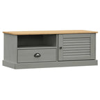 Meuble TV Gris et Bois Clair en Pin - 106 cm-Mon Meuble TV-Gris-1