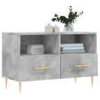 Meuble TV Gris et Or Effet Béton - 80 cm-Mon Meuble TV-Noir-1-3