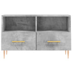 Meuble TV Gris et Or Effet Béton - 80 cm-Mon Meuble TV-Noir-1-5