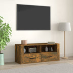 Meuble TV Gris Foncé Effet Bois - 100 cm-Mon Meuble TV-Chêne fumé-1-12