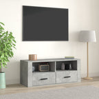 Meuble TV Gris Foncé Effet Bois - 100 cm-Mon Meuble TV-Gris béton-1-11