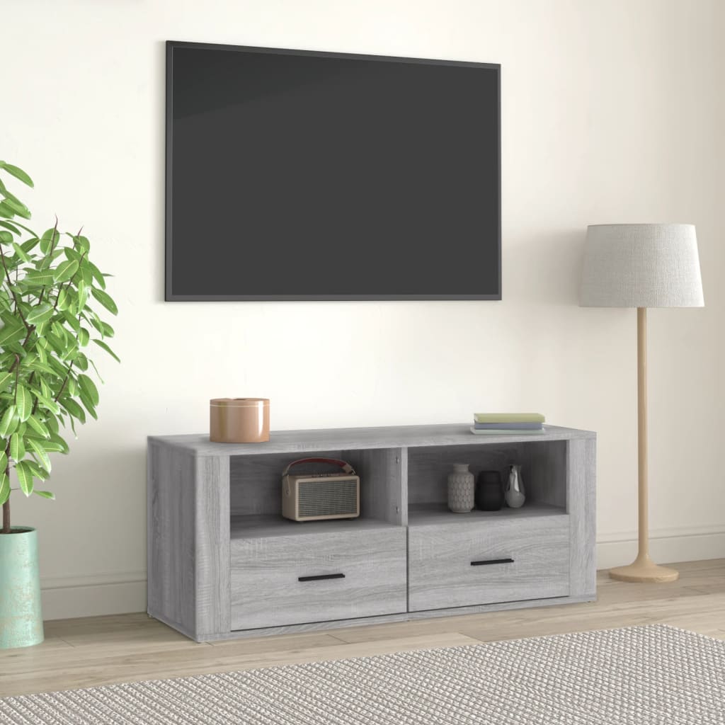 Meuble TV Gris Foncé Effet Bois - 100 cm-Mon Meuble TV-Sonoma gris-1-1
