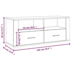 Meuble TV Gris Foncé Effet Bois - 100 cm-Mon Meuble TV-Sonoma gris-1-10