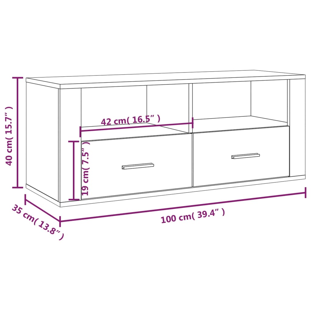 Meuble TV Gris Foncé Effet Bois - 100 cm-Mon Meuble TV-Sonoma gris-1-10