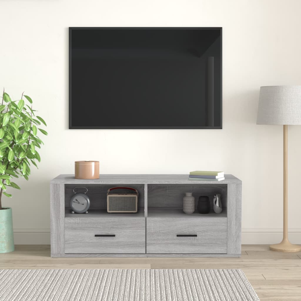Meuble TV Gris Foncé Effet Bois - 100 cm-Mon Meuble TV-Sonoma gris-1-3
