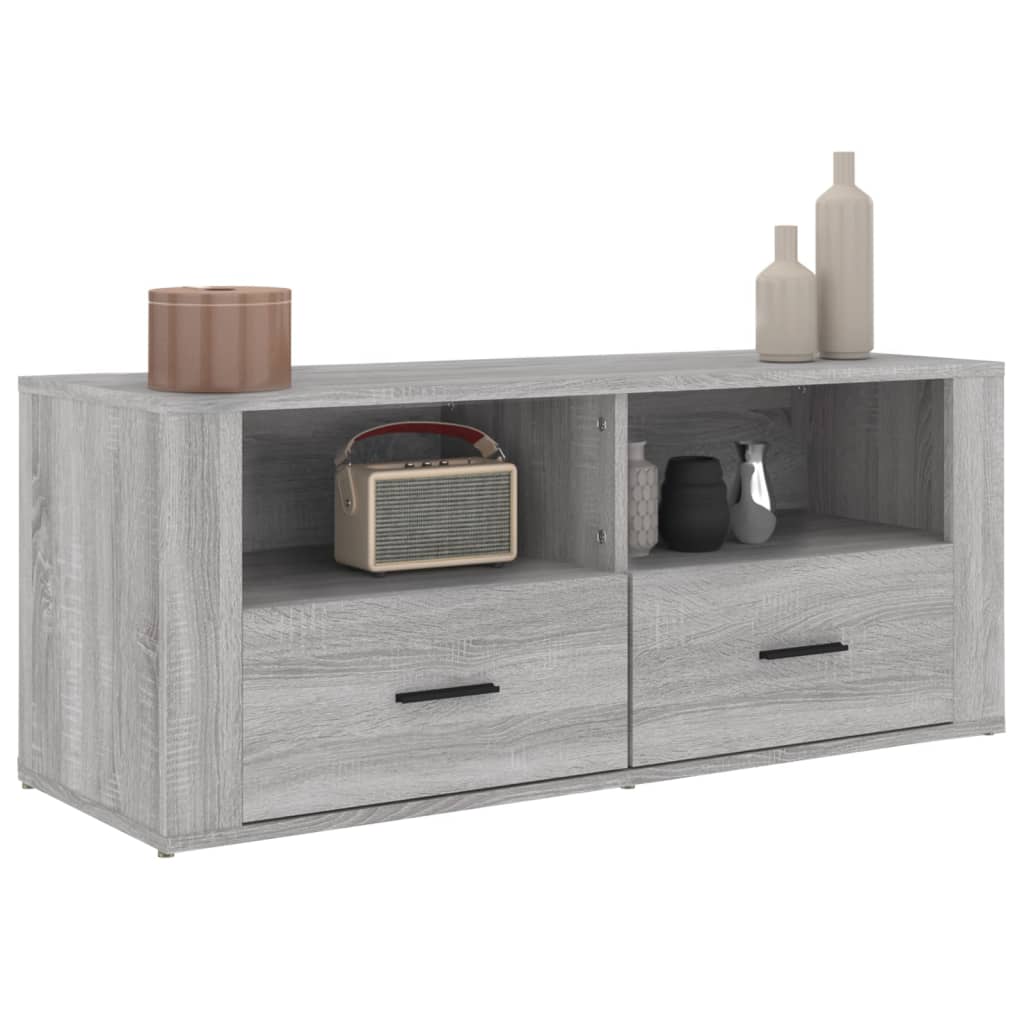 Meuble TV Gris Foncé Effet Bois - 100 cm-Mon Meuble TV-Sonoma gris-1-4