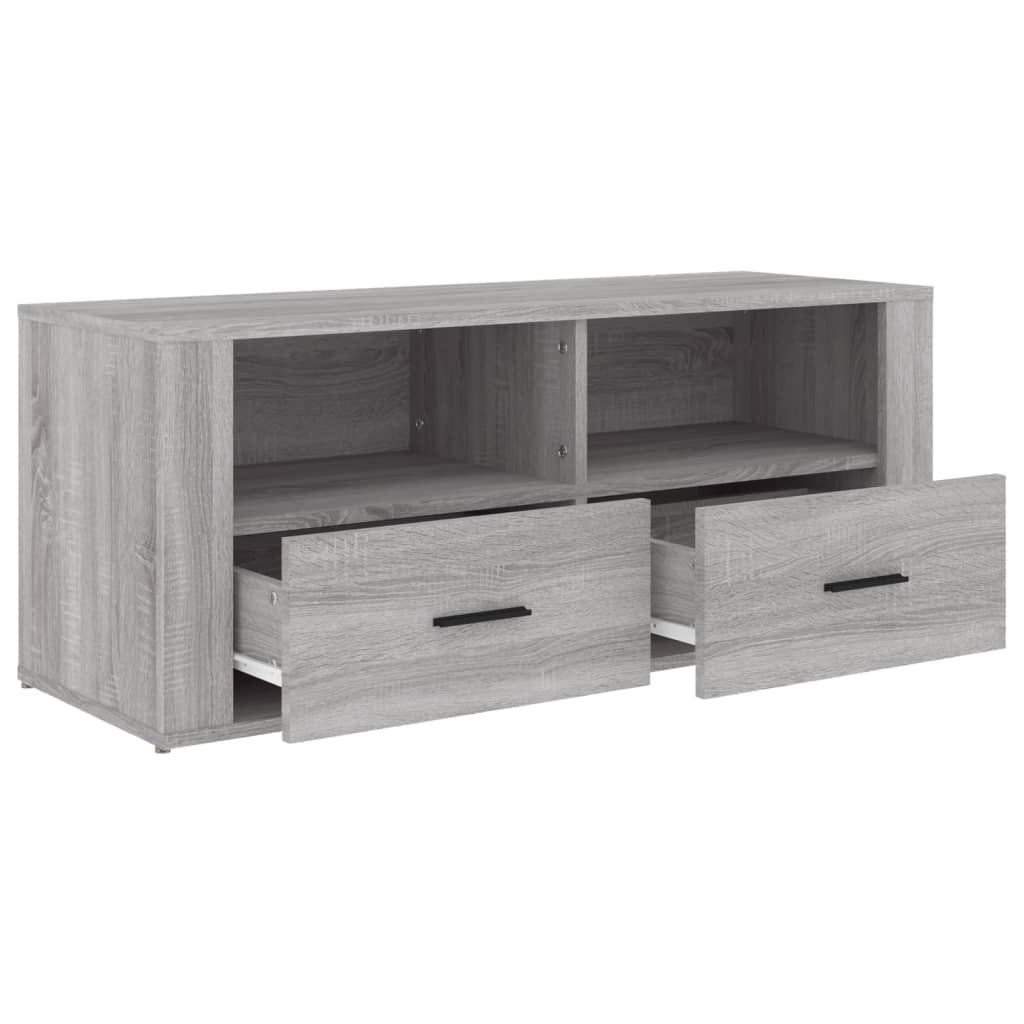 Meuble TV Gris Foncé Effet Bois - 100 cm-Mon Meuble TV-Sonoma gris-1-6
