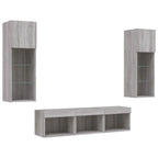 Meuble TV Gris LED Effet Chêne Sonoma - 5 Pièces-Mon Meuble TV-5