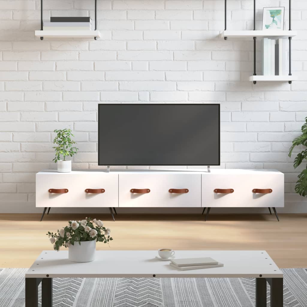 Meuble TV Gris Mat Effet Chêne - 150 cm-Mon Meuble TV-Blanc-1-15
