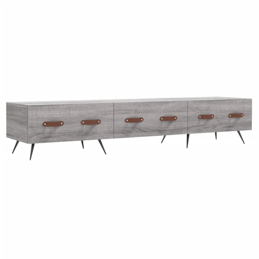 Meuble TV Gris Mat Effet Chêne - 150 cm-Mon Meuble TV-Gris béton-1-1
