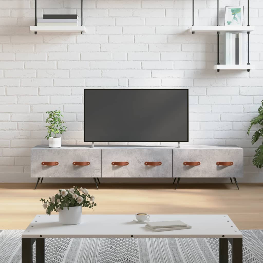 Meuble TV Gris Mat Effet Chêne - 150 cm-Mon Meuble TV-Gris béton-1-13