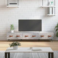 Meuble TV Gris Mat Effet Chêne - 150 cm-Mon Meuble TV-Gris béton-1-13