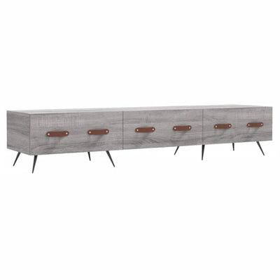Meuble TV Gris Mat Effet Chêne - 150 cm