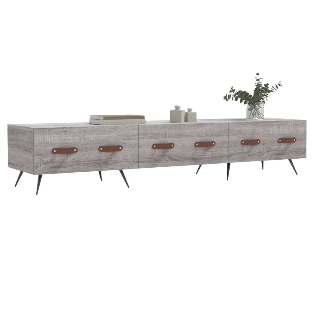 Meuble TV Gris Mat Effet Chêne - 150 cm-Mon Meuble TV-Gris béton-1-3