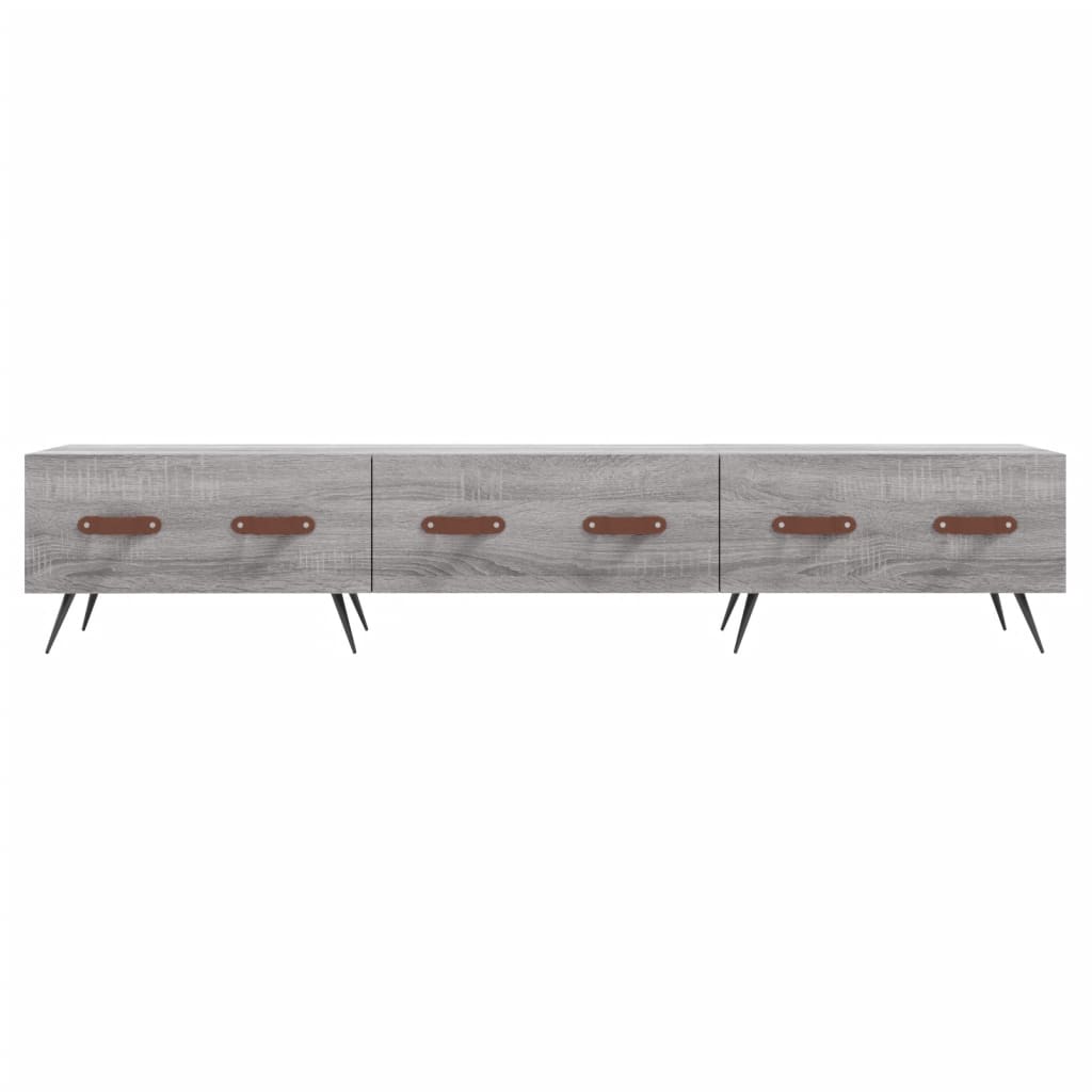 Meuble TV Gris Mat Effet Chêne - 150 cm-Mon Meuble TV-Gris béton-1-5