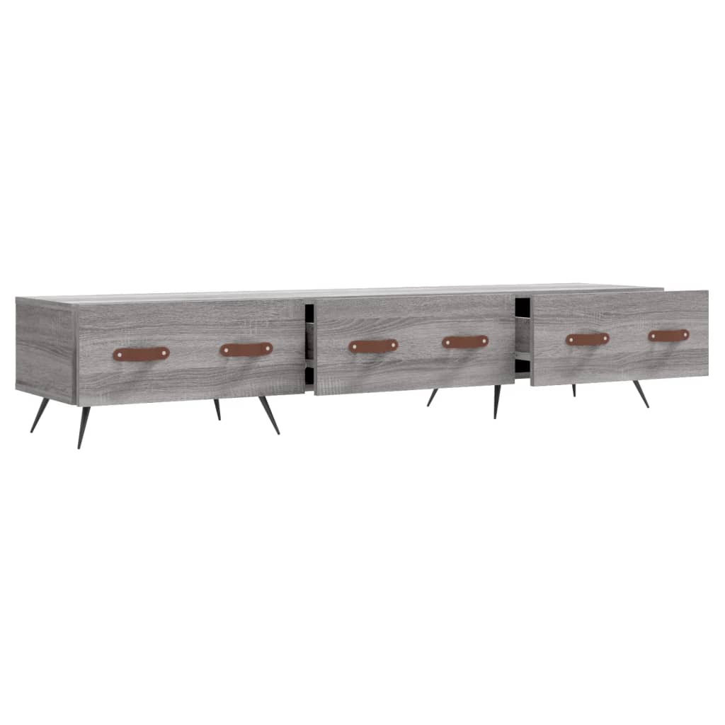 Meuble TV Gris Mat Effet Chêne - 150 cm-Mon Meuble TV-Gris béton-1-6
