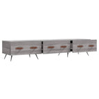 Meuble TV Gris Mat Effet Chêne - 150 cm-Mon Meuble TV-Gris béton-1-6