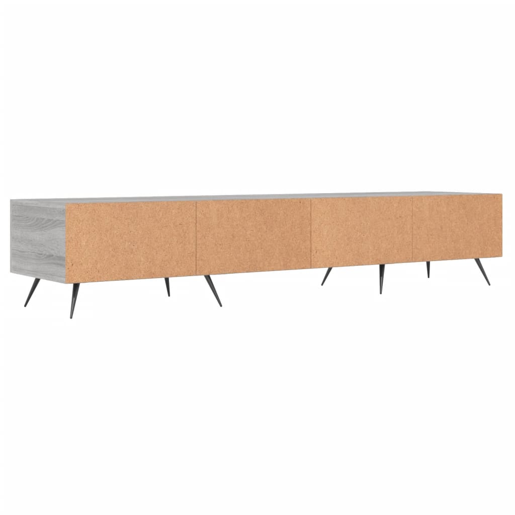 Meuble TV Gris Mat Effet Chêne - 150 cm-Mon Meuble TV-Gris béton-1-8