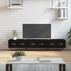 Meuble TV Gris Mat Effet Chêne - 150 cm-Mon Meuble TV-Noir-1-16