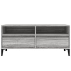 Meuble TV Gris Moderne Effet Chêne et Métal - 100 cm-Mon Meuble TV-100 cm-1-34.5 cm-6